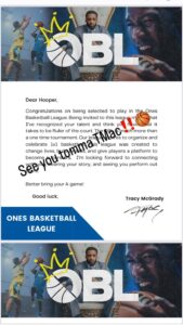 lenell watson instagram story tracy mcgrady basketball league invitation