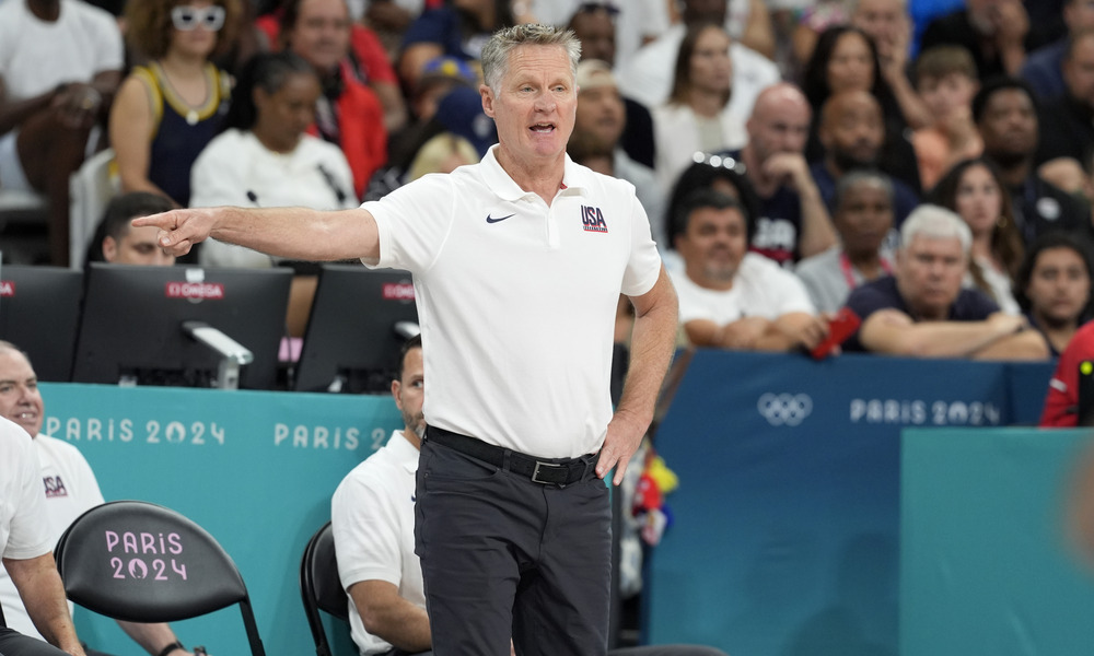 Steve Kerr coaching during the 2024 Paris Olympics