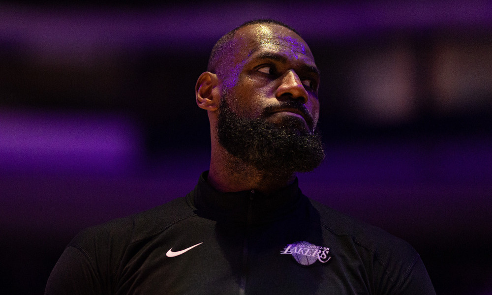 Closeup shot of LeBron James.
