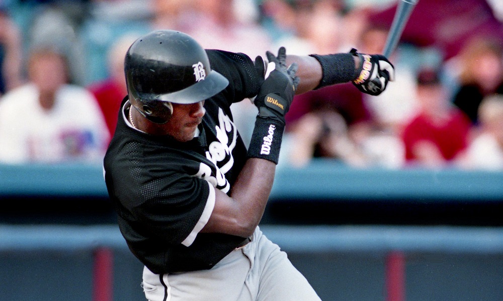 Michael Jordan misses a pitch