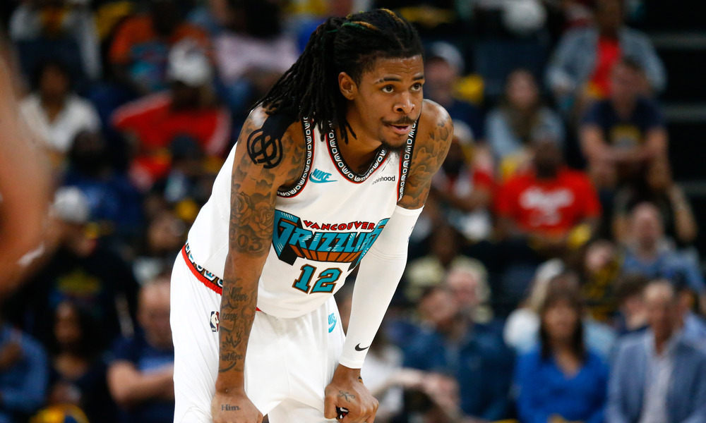 Closeup shot of Ja Morant.