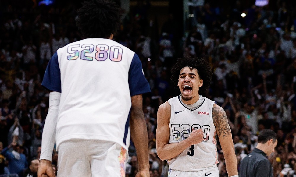 Nuggets players react after forcing Game 7 vs. Thunder