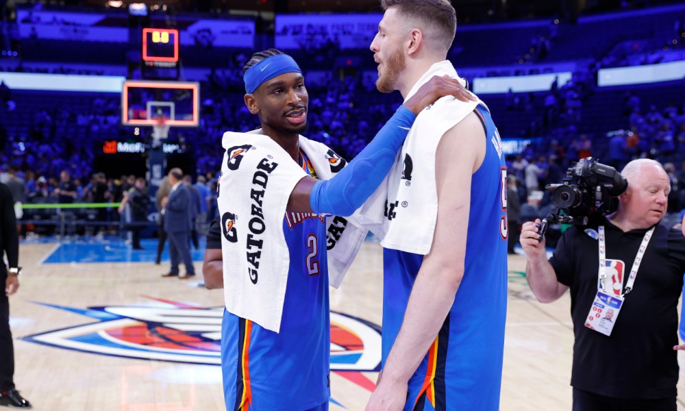 OKC celebrates their 2-0 series lead.