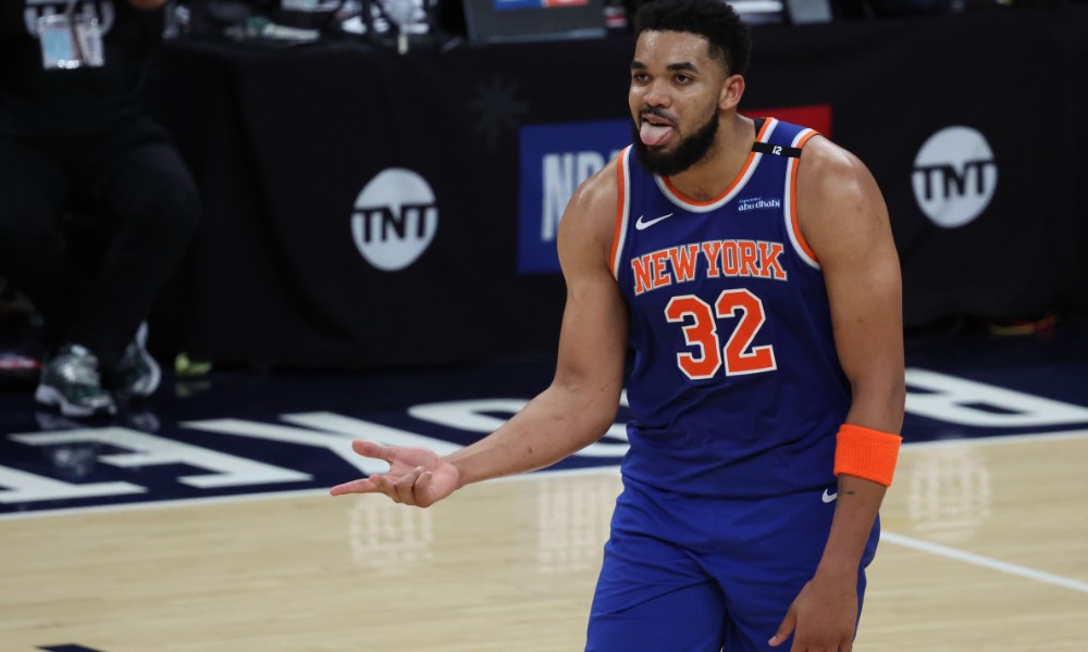 Karl Anthony-Towns enjoys the Knicks Game 3 victory