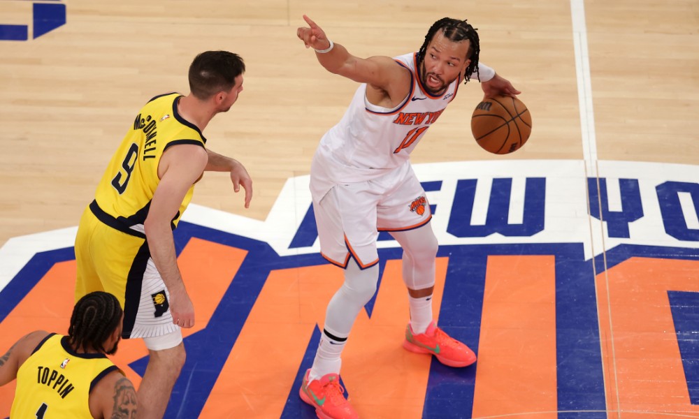 Jalen Brunson battles the Pacers in Game 5, where he joined an impressive playoff list.