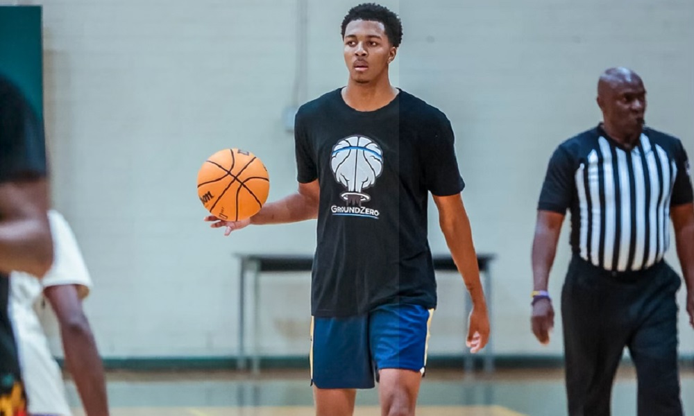 Trey Murphy dribbling at Raleigh Ground Zero Pro-AM