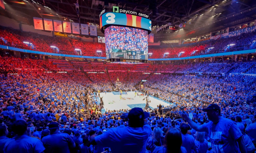 NBA Finals court in OKC