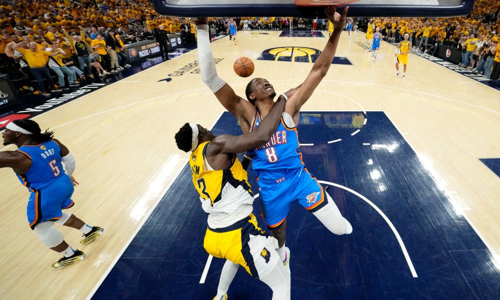 Jalen Williams attacks the basket in Game 6 of Finals