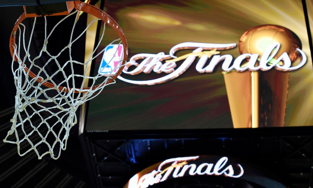 NBA Finals logo in arena
