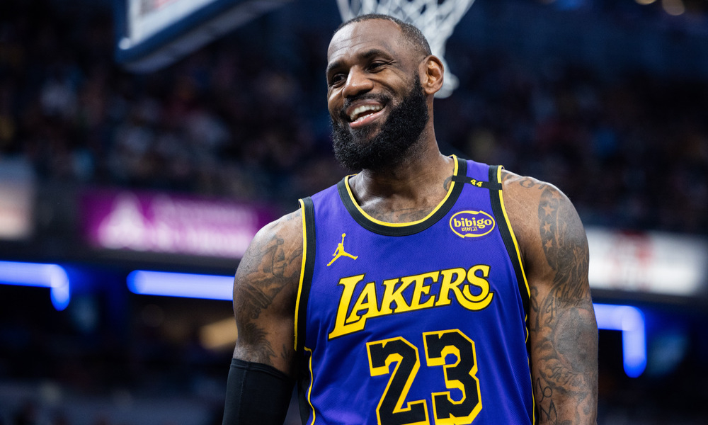 Closeup shot of LeBron James.