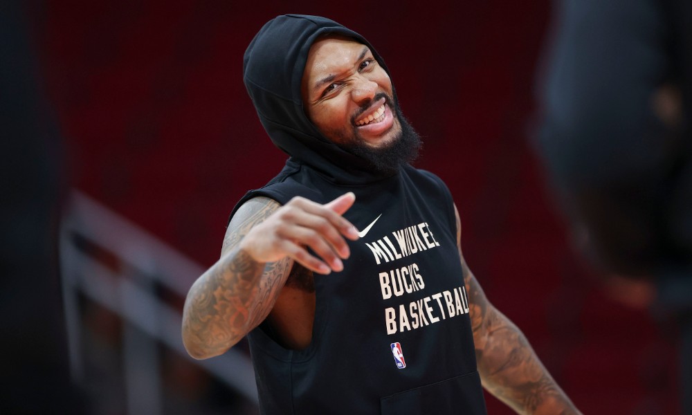 Damian Lillard smiles