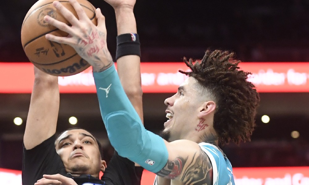 LaMelo Ball attacks the basket