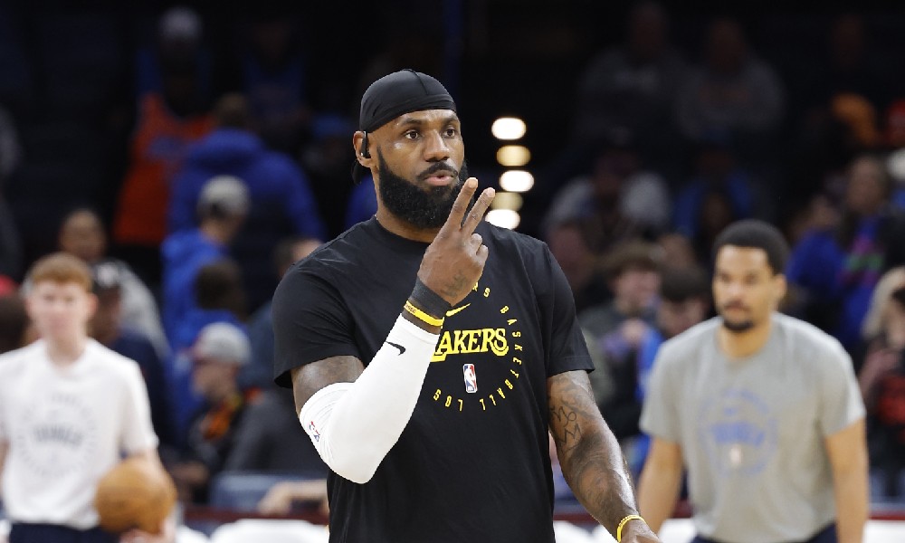 LeBron James before a game