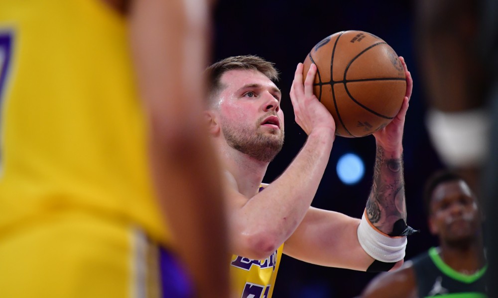 Luka Doncic at free-throw line