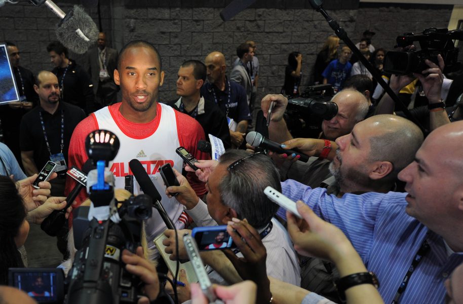 Kobe Bryant speaks before All-Star Game