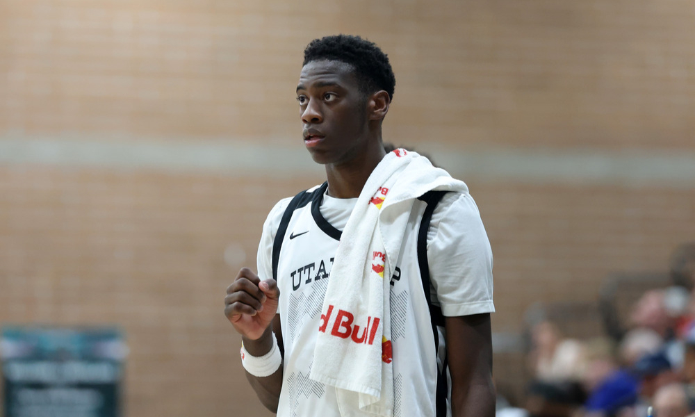 Closeup shot of NBA prospect AJ Dybantsa.