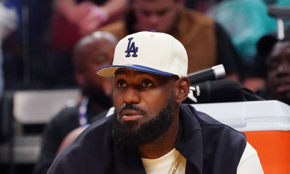 LeBron James watches preseason