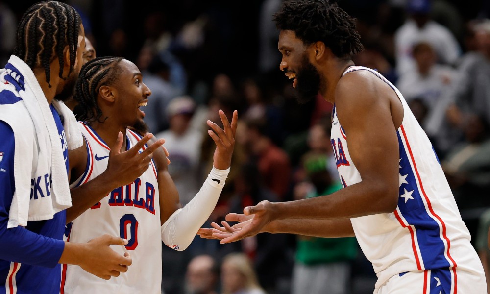 76ers Joel Embiid and Tyrese Maxey