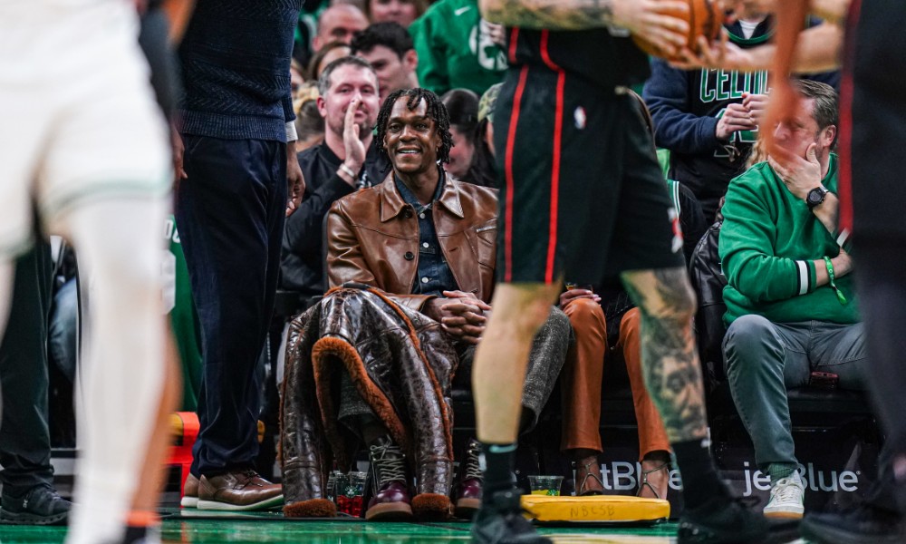 Rajon Rondo watches Celtics