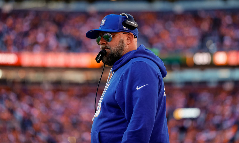 Closeup shot of former New York Giants head coach Brian Daboll.