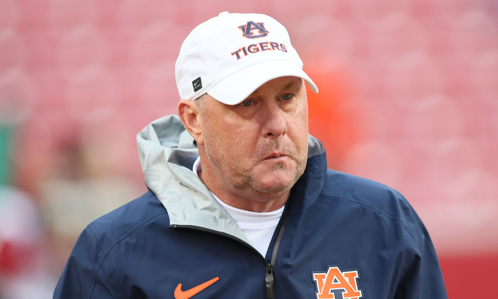Closeup shot of former Auburn head coach Hugh Freeze.