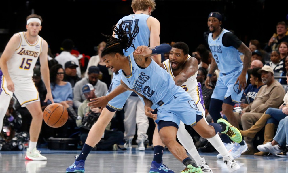 Ja Morant dribbles