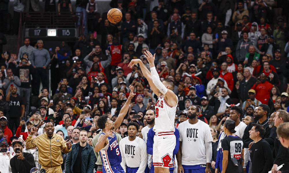 Nikola Vucevic game-winning three against 76ers