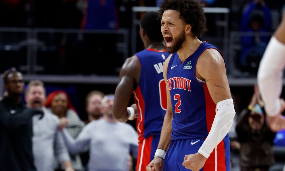 Cade Cunningham reacts to overtime win over Wizards