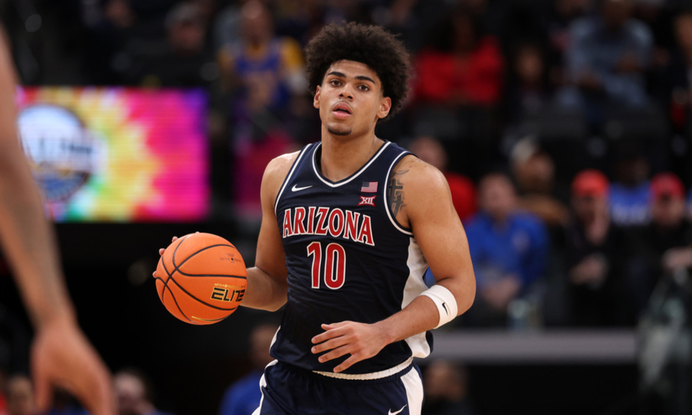 Closeup shot of UConn Huskies forward Koa Peat.