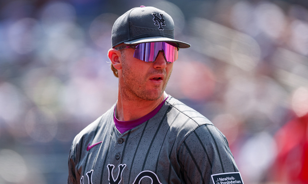 Closeup shot of first baseman Pete Alonso.