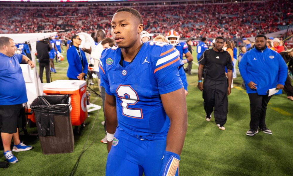 Closeup shot of Florida Gators quarterback DJ Lagway.