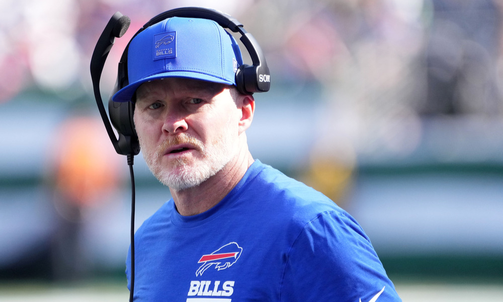 Closeup shot of former Buffalo Bills head coach Sean McDermott.