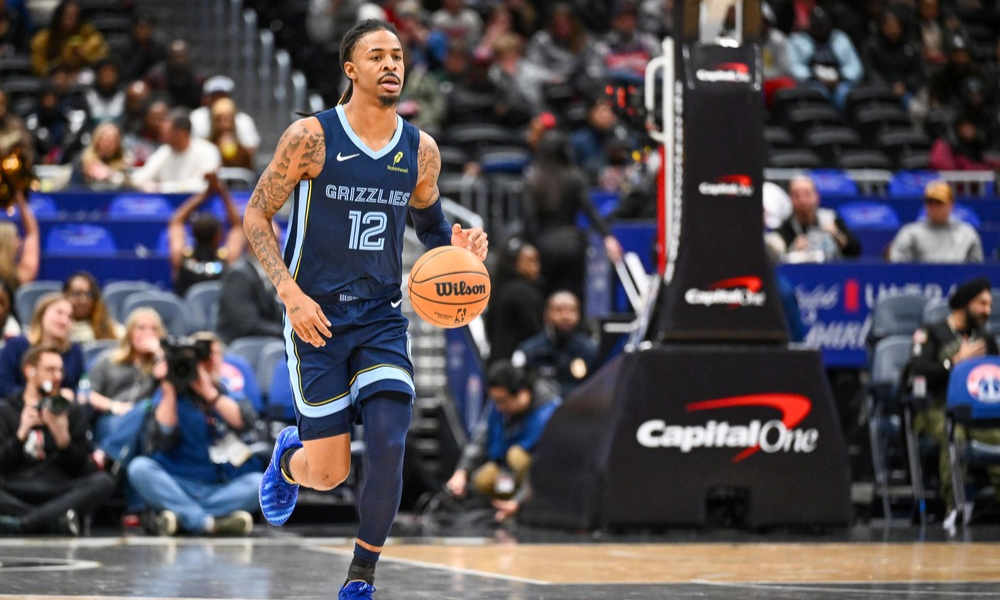 Closeup shot of Memphis Grizzlies guard Ja Morant.