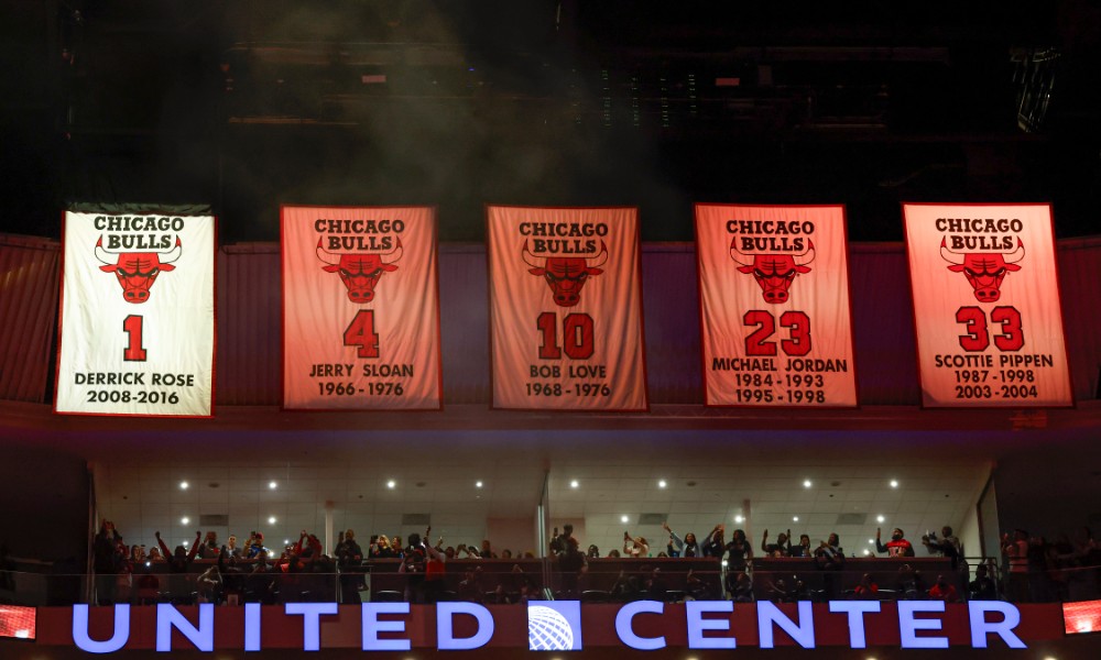 Derrick Rose jersey retirement ceremony