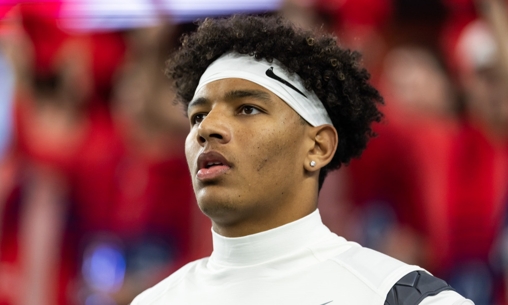 Closeup shot of Ole Miss QB Trinidad Chambliss.