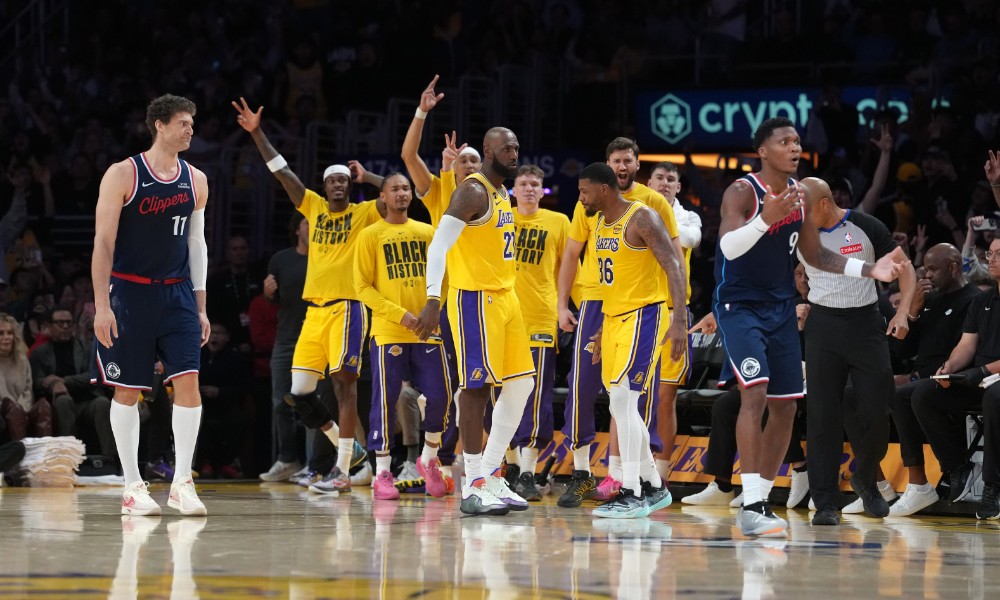 Lakers Clippers celebrate