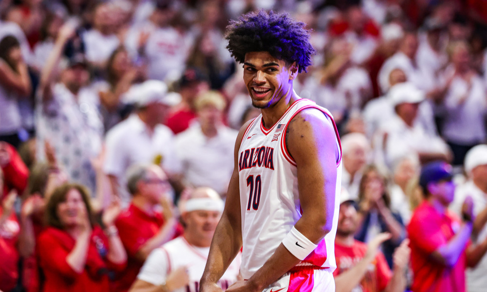 Closeup shot of Arizona Wildcats freshman Koa Peat.