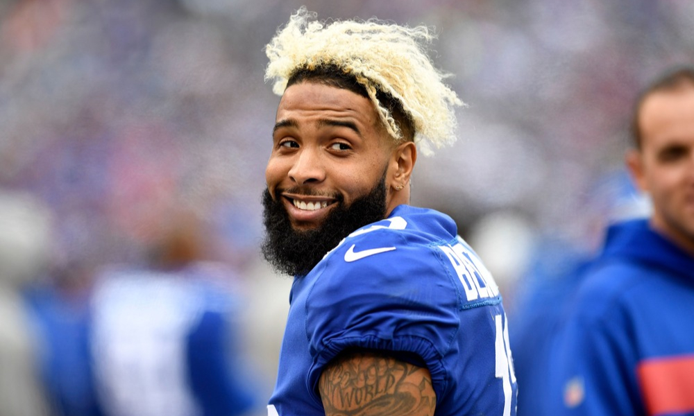 Closeup shot of former New York Giants wide receiver Odell Beckham Jr.