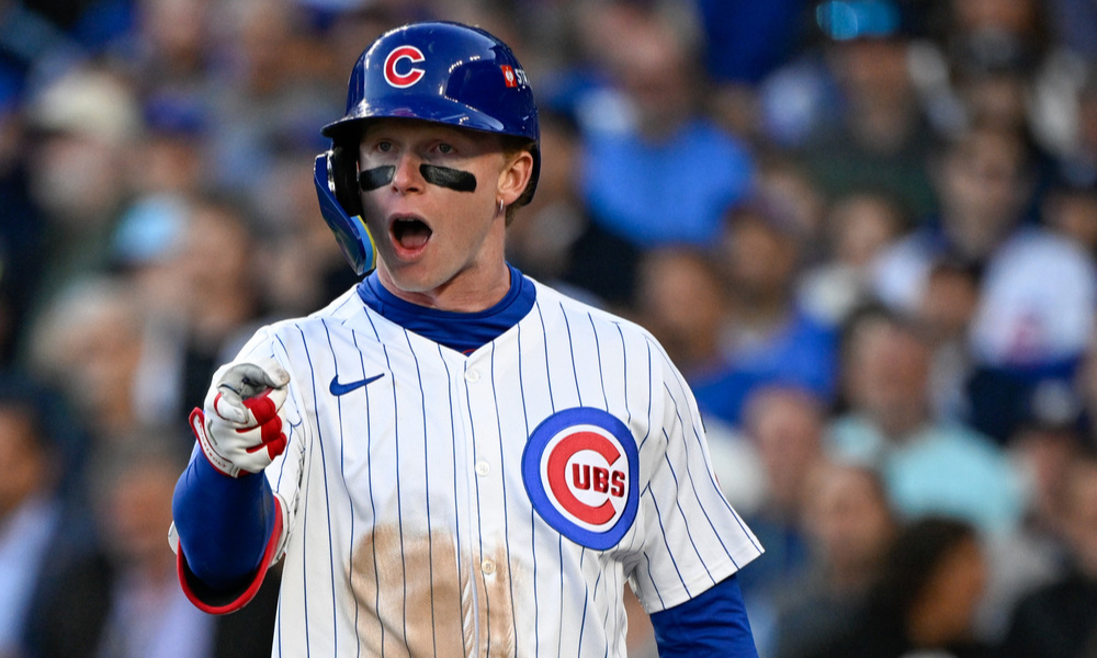 Closeup shot of Chicago Cubs center fielder Pete Crow-Armstrong.