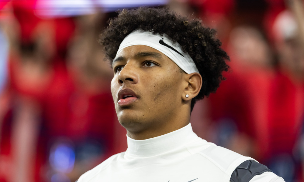 Closeup shot of Ole Miss Rebels quarterback Trinidad Chambliss.