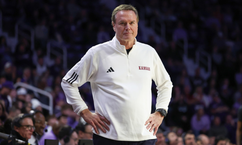 Closeup shot of Kansas Jayhawks head coach Bill Self.