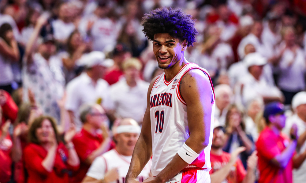 Closeup shot of Arizona forward Koa Peat.