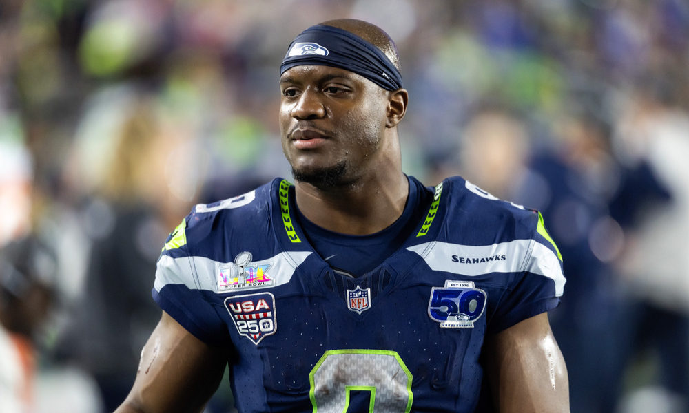 Closeup shot of reigning Super Bowl MVP Kenneth Walker III.