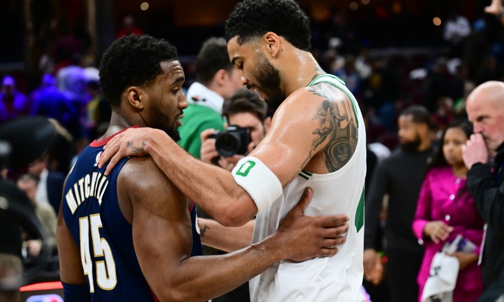 Jayson Tatum, Donovan Mitchell after Celtics Cavaliers game
