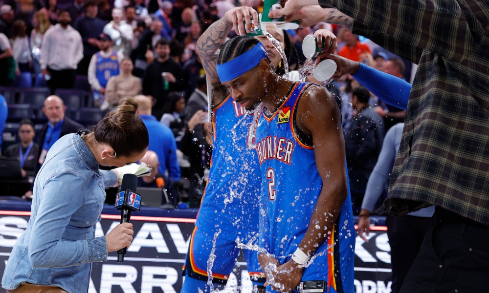 SGA celebrated after Thunder Celtics game