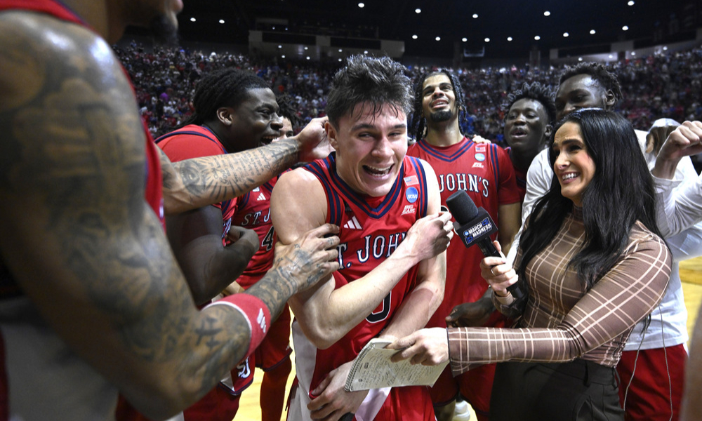 Closeup shot of St. John's guard Dylan Darling.