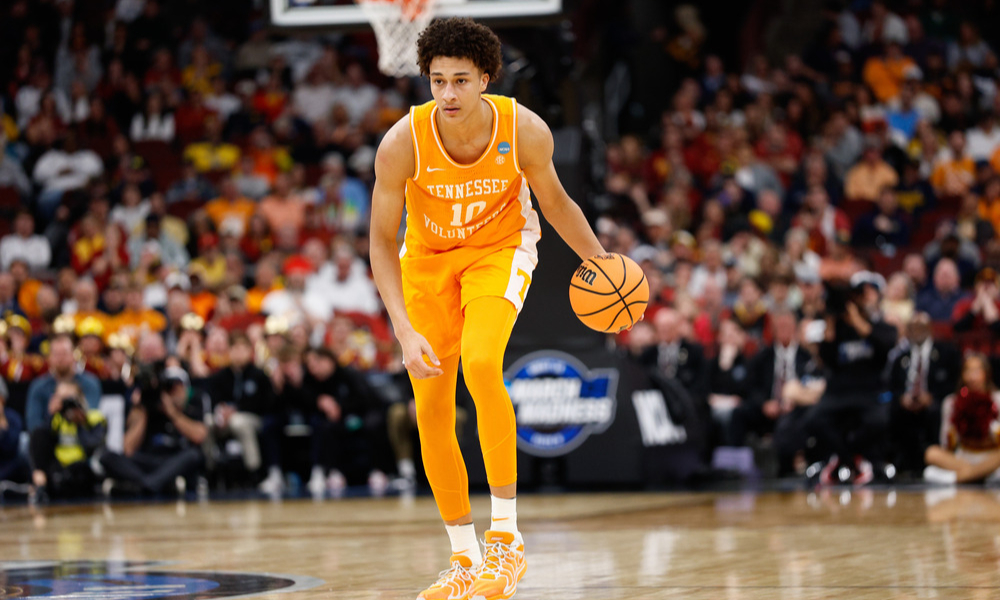 Closeup shot of Tennessee star Nate Ament.
