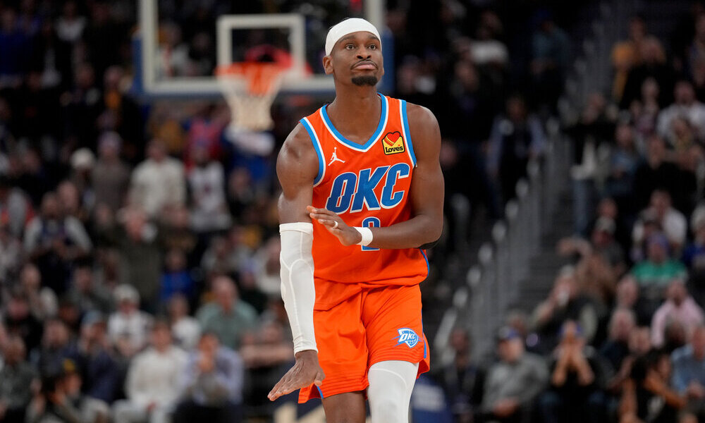Closeup shot of Oklahoma City Thunder guard Shai Gilgeous-Alexander.
