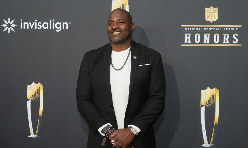 Marcellus Wiley on the red carpet before the NFL Honors show at Resorts World Theatre. Mandatory Credit: Kirby Lee-Imagn Images